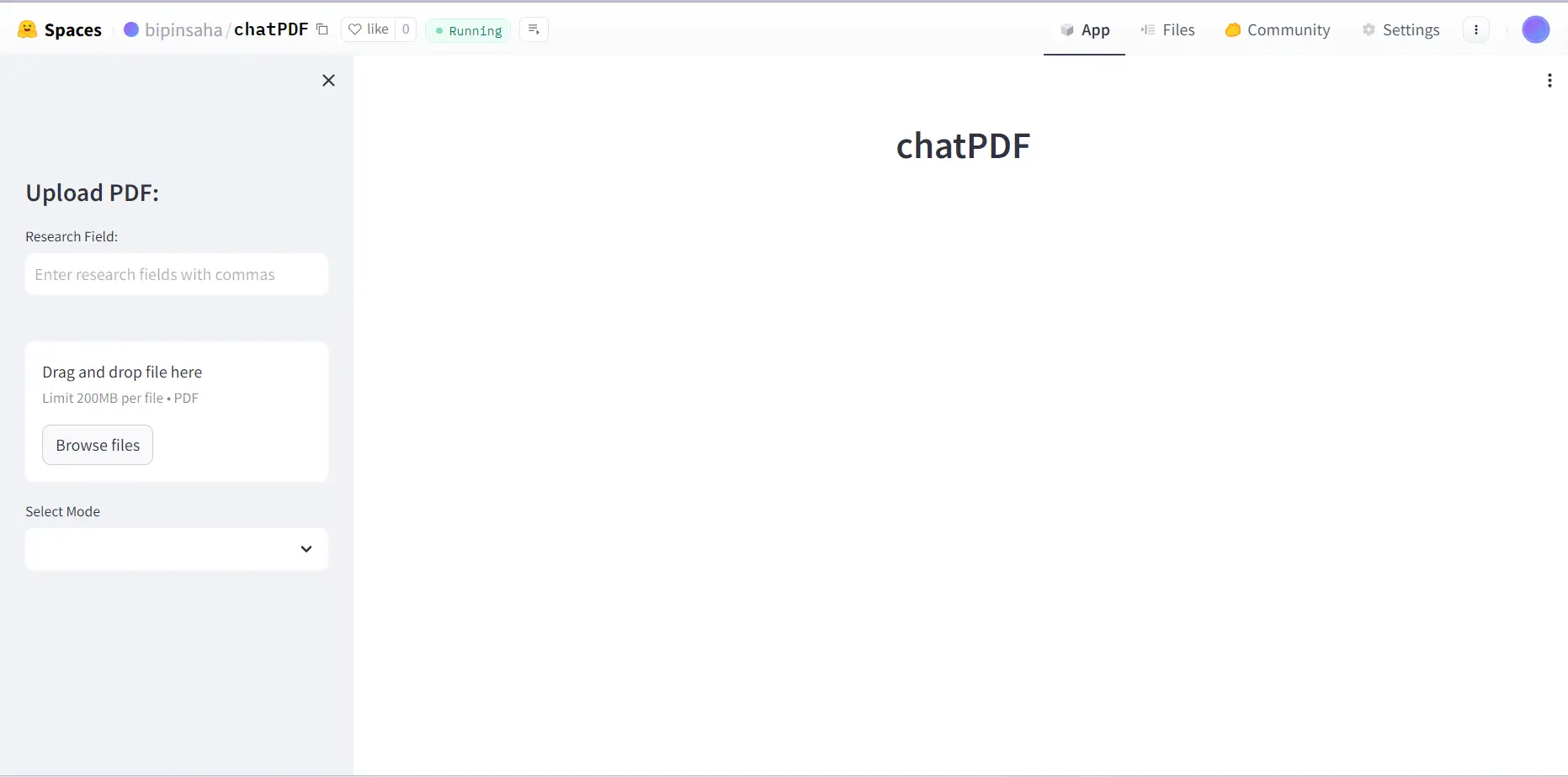 ChatPDF retrieval-augmented generation assistant for research papers
